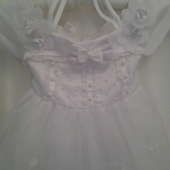 NEW LLC  GIRLS BRIDAL WHITE SATIN BEADED 3T - Picture 5 of 6
